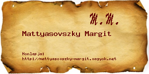 Mattyasovszky Margit névjegykártya